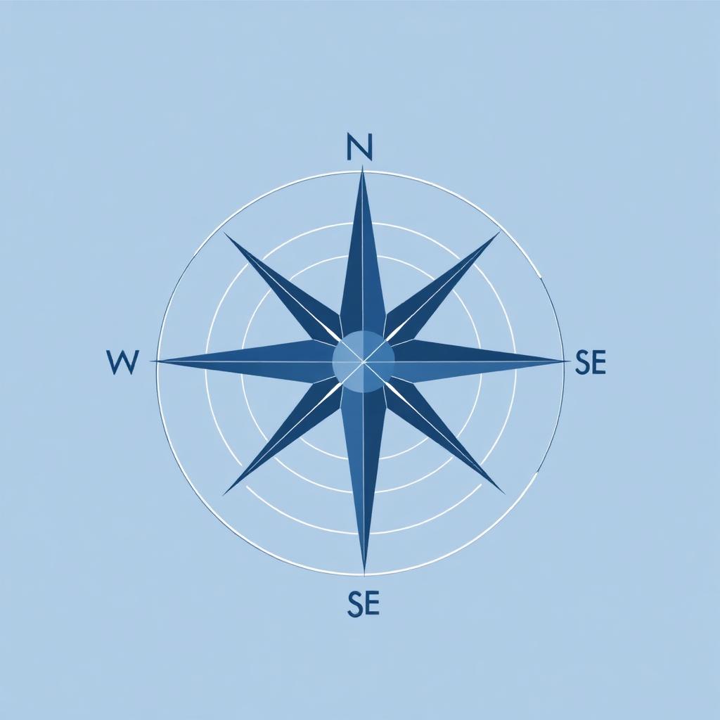 Compass rose with 8 directions